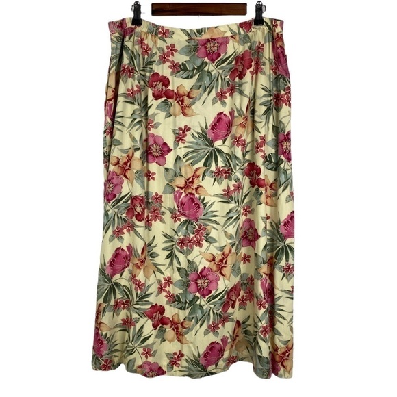 Napa Valley Vintage Floral Button Front Full Maxi Skirt - Picture 2 of 9